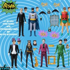 Mezco Batman 1966 5 Points Deluxe Box Set Action Figure<DC Best