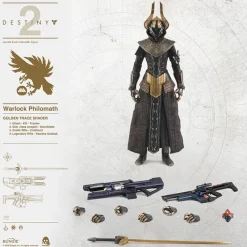 Destiny 2 ThreeZero Warlock Philomath Golden Trace Shader 1:6 Scale Action Figure<Gaming Hot