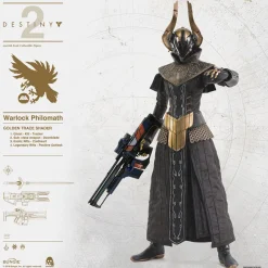 Destiny 2 ThreeZero Warlock Philomath Golden Trace Shader 1:6 Scale Action Figure<Gaming Hot