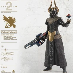 Destiny 2 ThreeZero Warlock Philomath Golden Trace Shader 1:6 Scale Action Figure<Gaming Hot