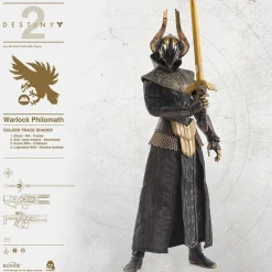 Destiny 2 ThreeZero Warlock Philomath Golden Trace Shader 1:6 Scale Action Figure<Gaming Hot