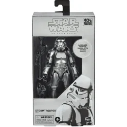 Black Series 40th Anniversary Empire Strikes Back Exclusive Carbonized Stormtrooper Action Figure<Star Wars New